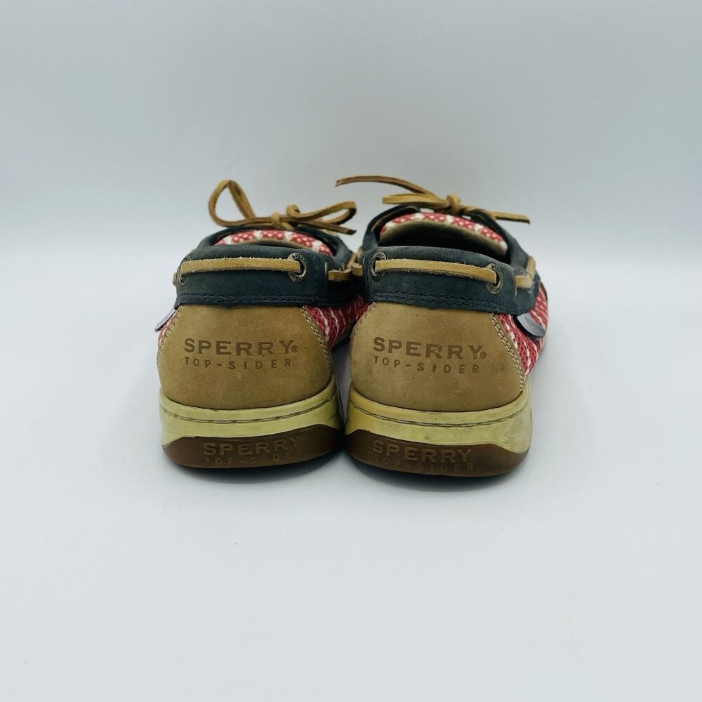 Sperry Top Sider Shoes Womens Size 7.5 M Tan Brown Leather Boat Shoe Slip On - Picture 7 of 11